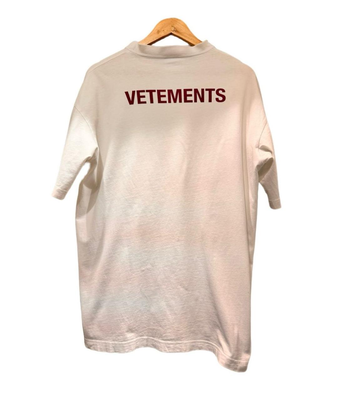 VETEMENTS Белая хлопковая футболка, фото 2