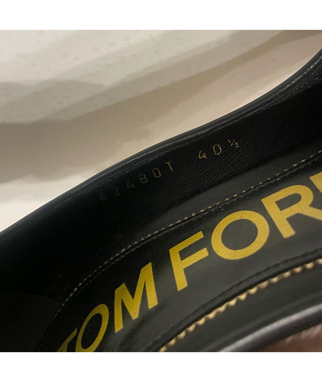 TOM FORD Черные кожаные туфли, фото 6