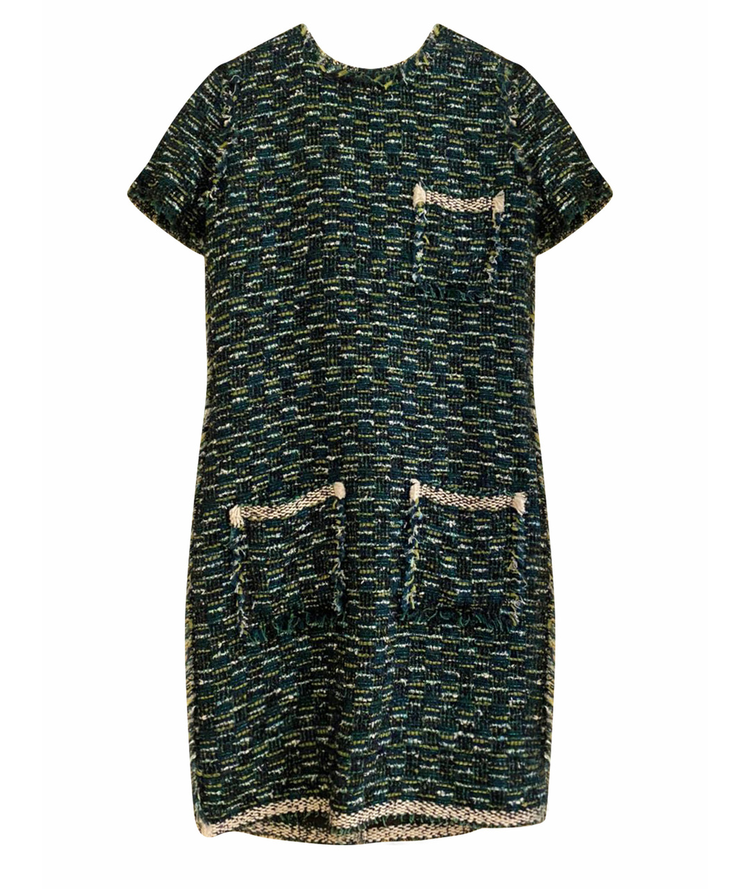 LANVIN Зеленые твидовое коктейльное платье, фото 1
