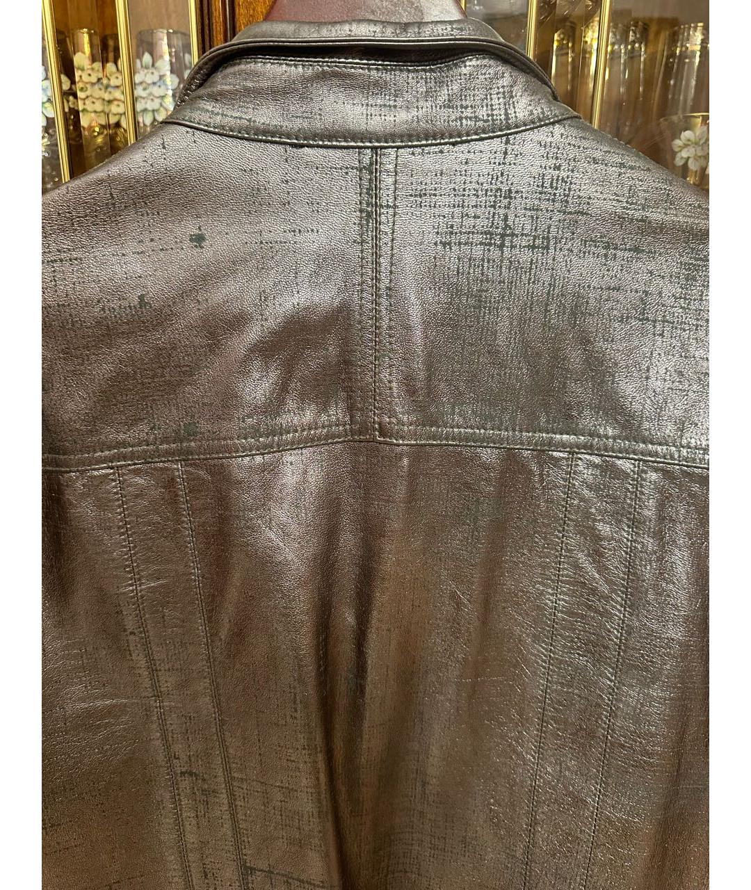 JOHN RICHMOND Серебряная кожаная куртка, фото 3