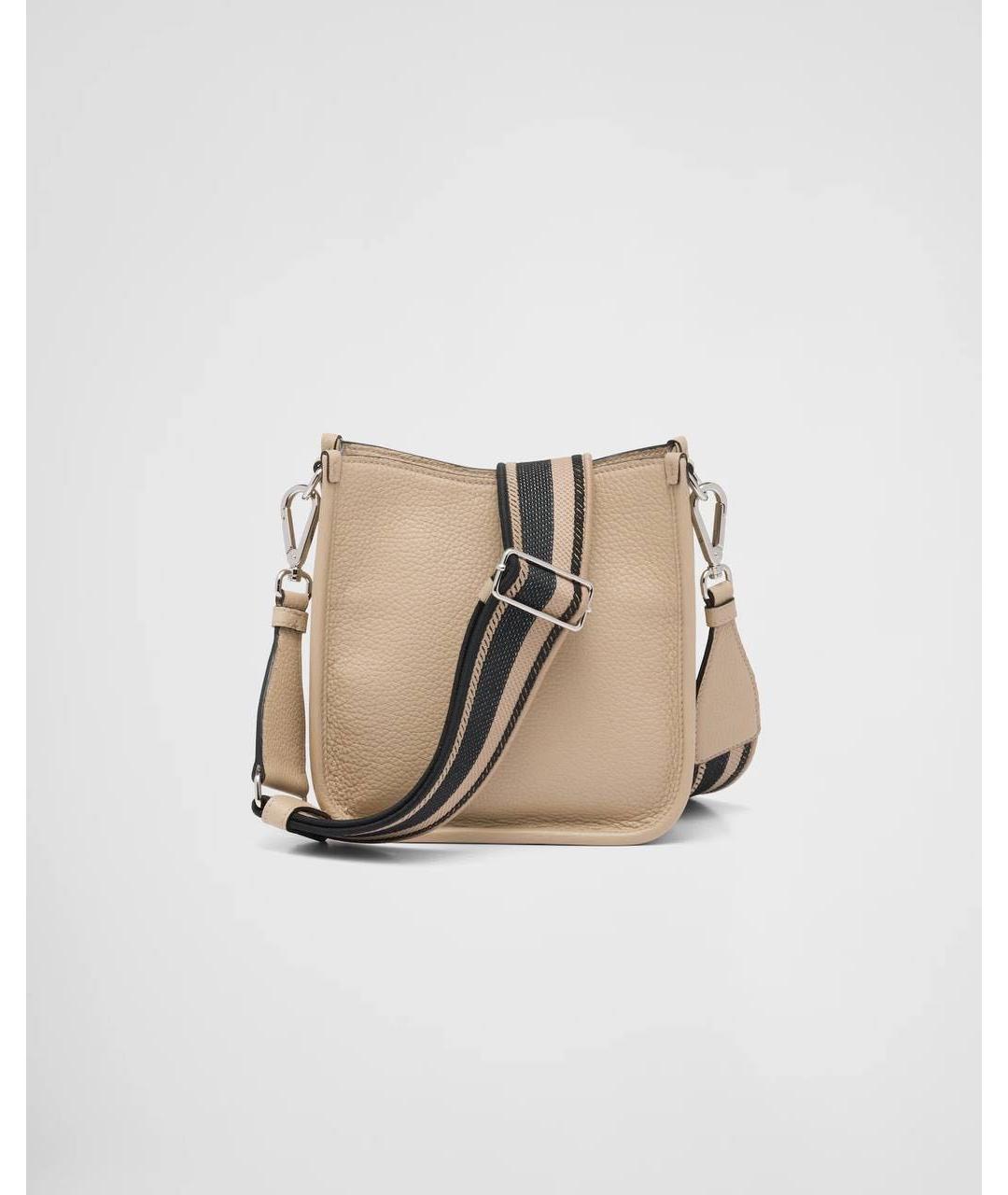 PRADA Бежевая кожаная сумка через плечо, фото 3