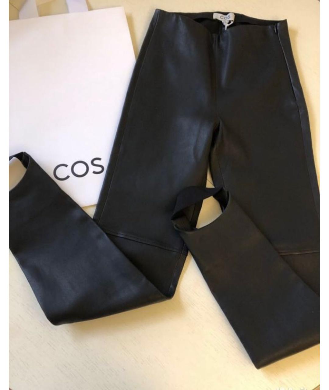 COS Черные кожаные брюки узкие, фото 2
