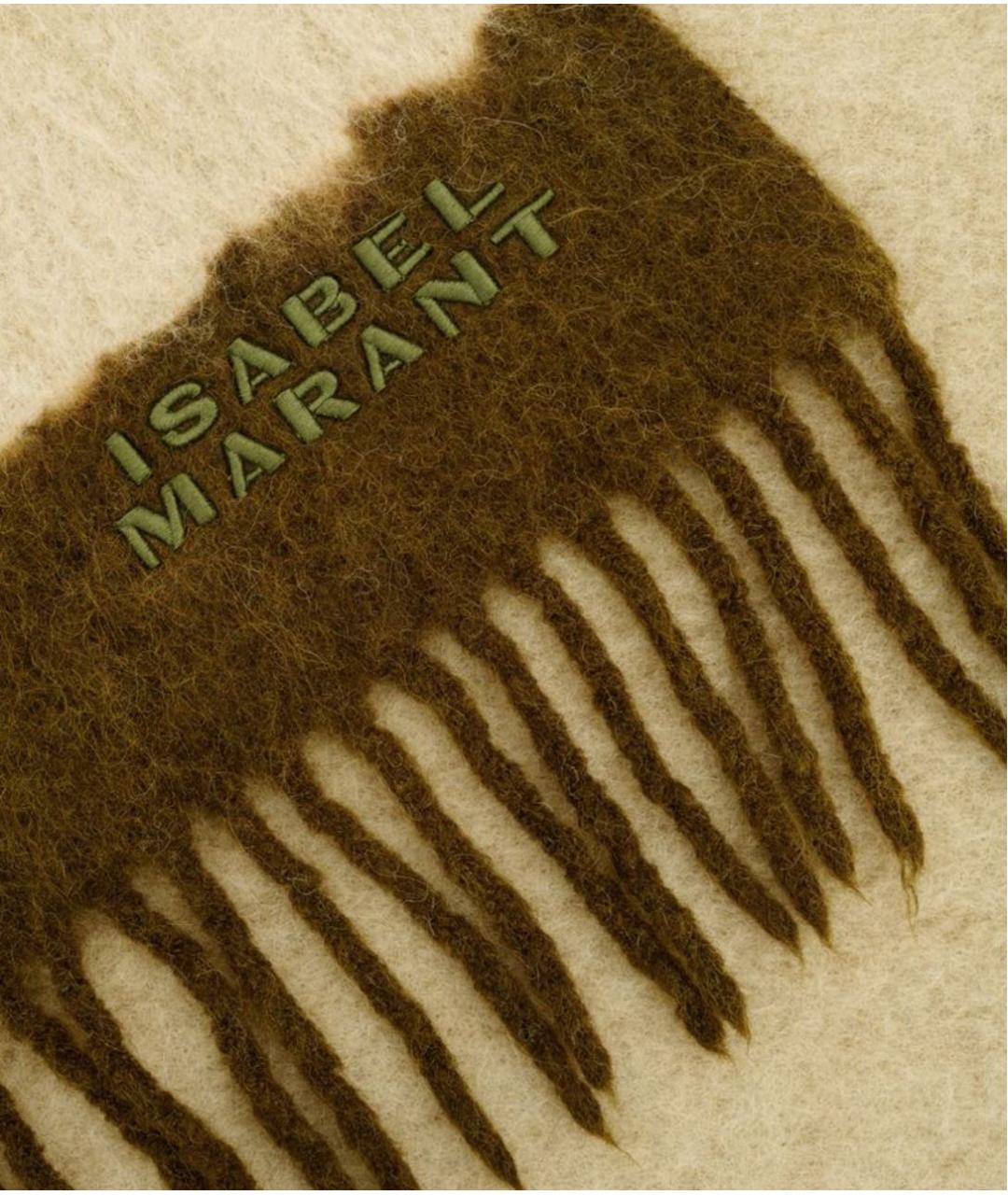 ISABEL MARANT Бежевый шерстяной шарф, фото 3
