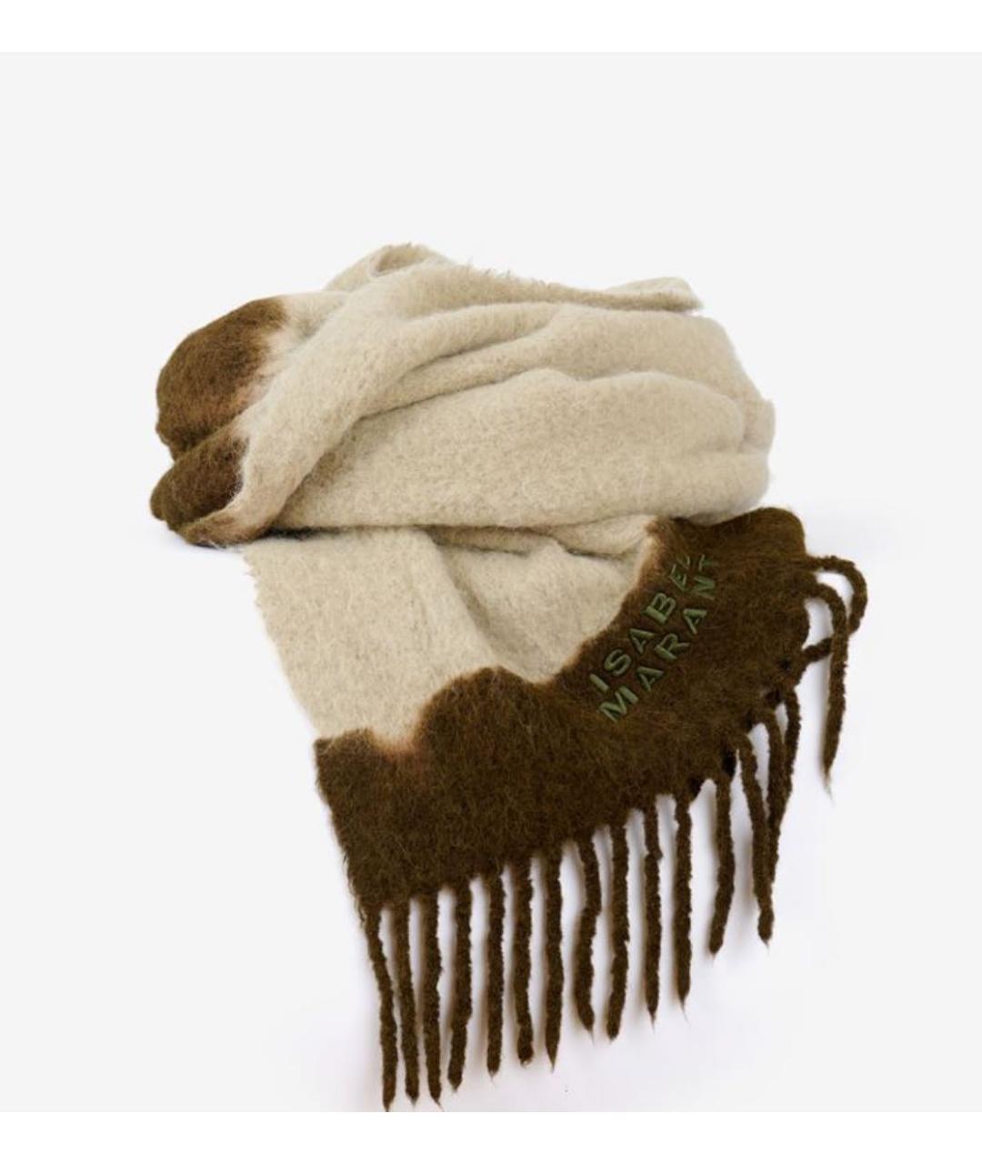 ISABEL MARANT Бежевый шерстяной шарф, фото 2