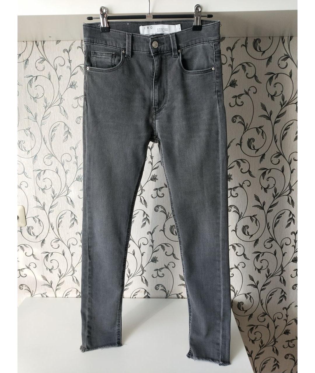 IRO Серые хлопко-эластановые джинсы слим, фото 9