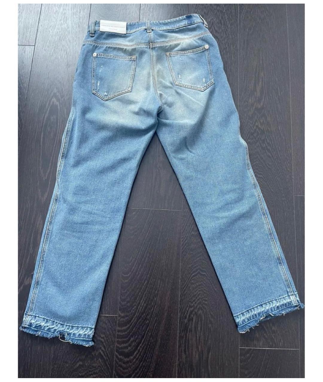 ERMANNO SCERVINO Голубые хлопковые прямые джинсы, фото 2