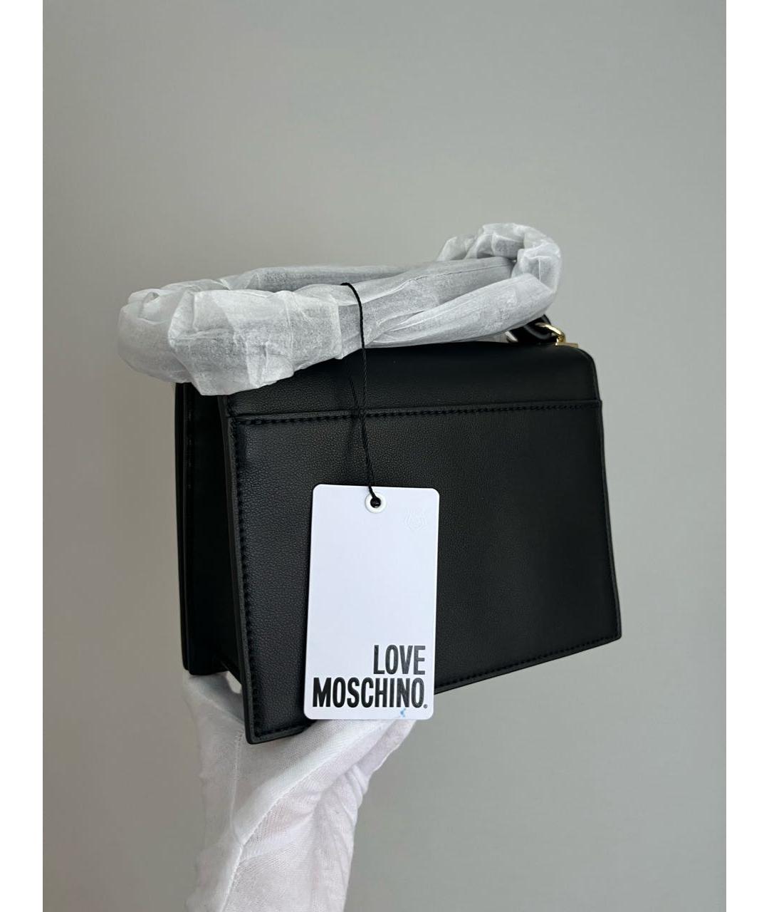 LOVE MOSCHINO Черная сумка через плечо из искусственной кожи, фото 5