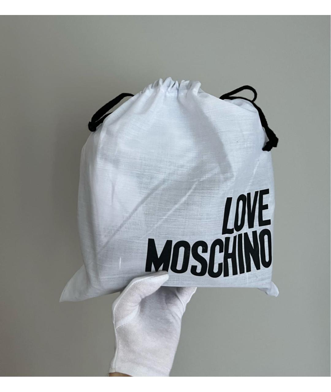 LOVE MOSCHINO Черная сумка через плечо из искусственной кожи, фото 7