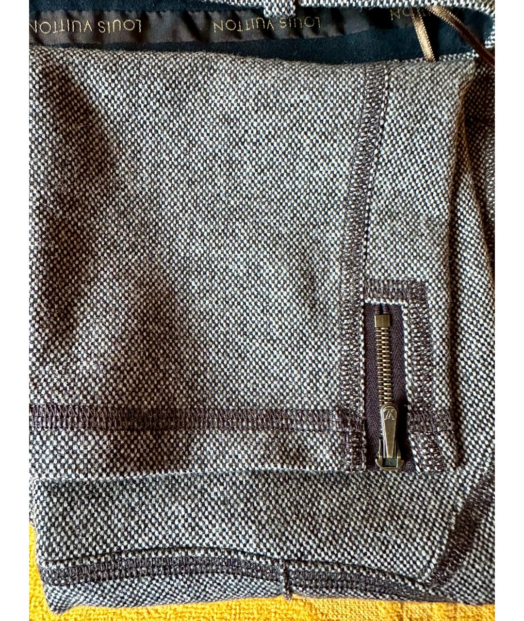 LOUIS VUITTON Серые шерстяные брюки узкие, фото 8