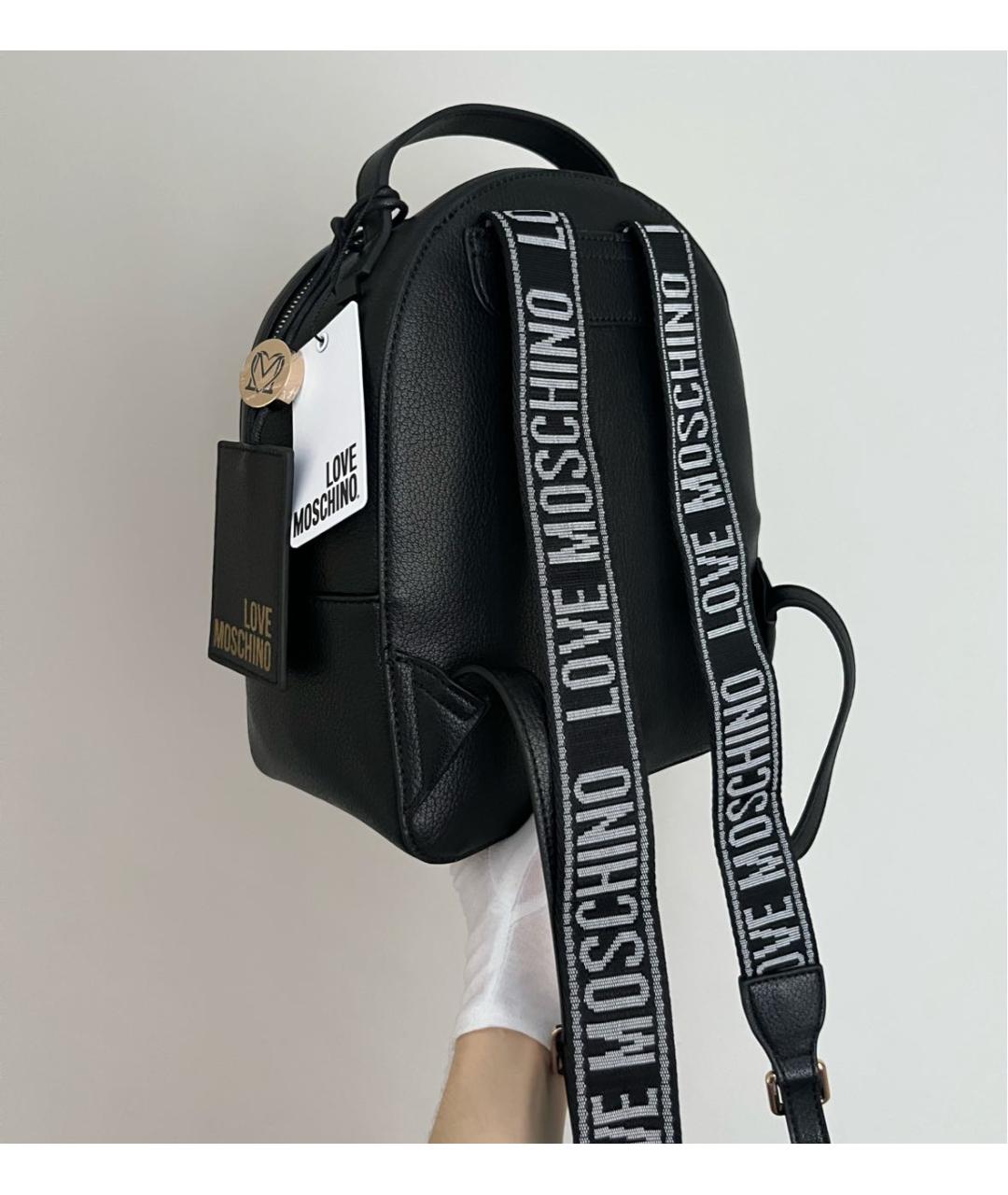 LOVE MOSCHINO Черный рюкзак из искусственной кожи, фото 3