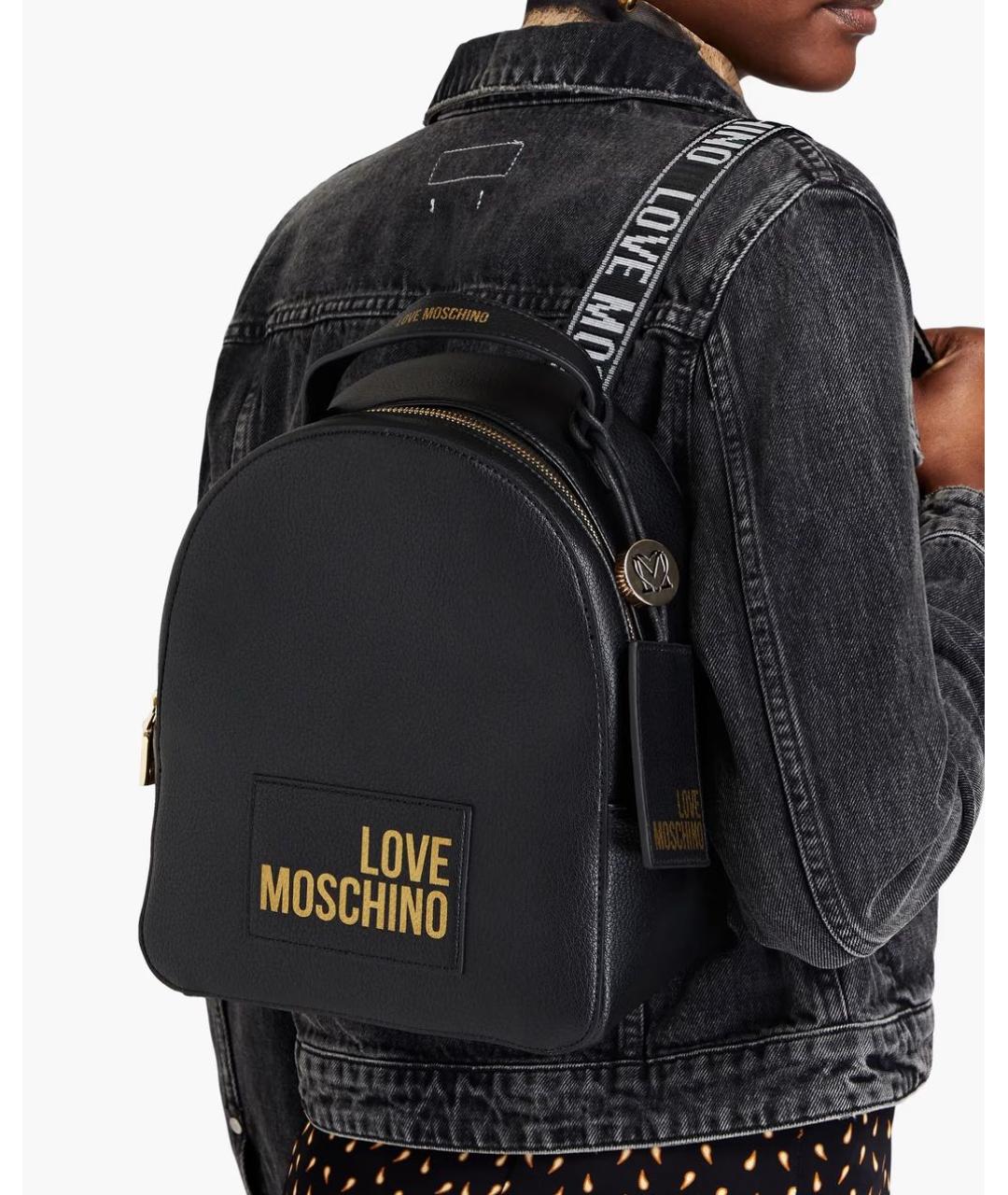 LOVE MOSCHINO Черный рюкзак из искусственной кожи, фото 7
