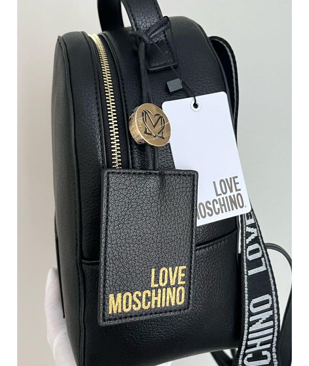 LOVE MOSCHINO Черный рюкзак из искусственной кожи, фото 4