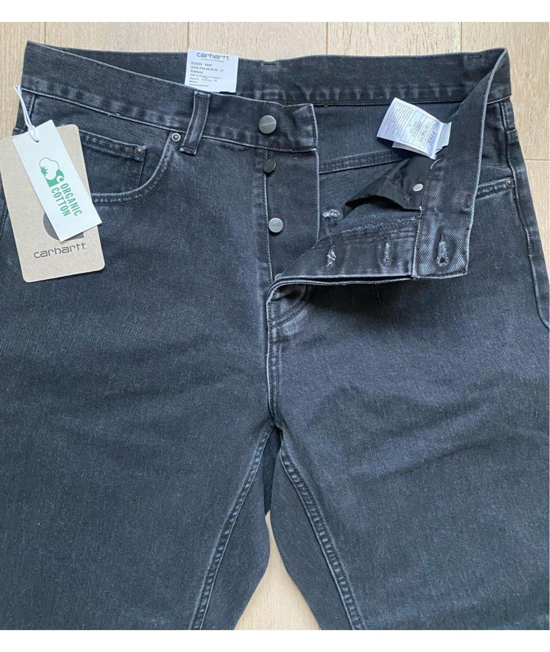 CARHARTT Антрацитовые хлопковые прямые джинсы, фото 3