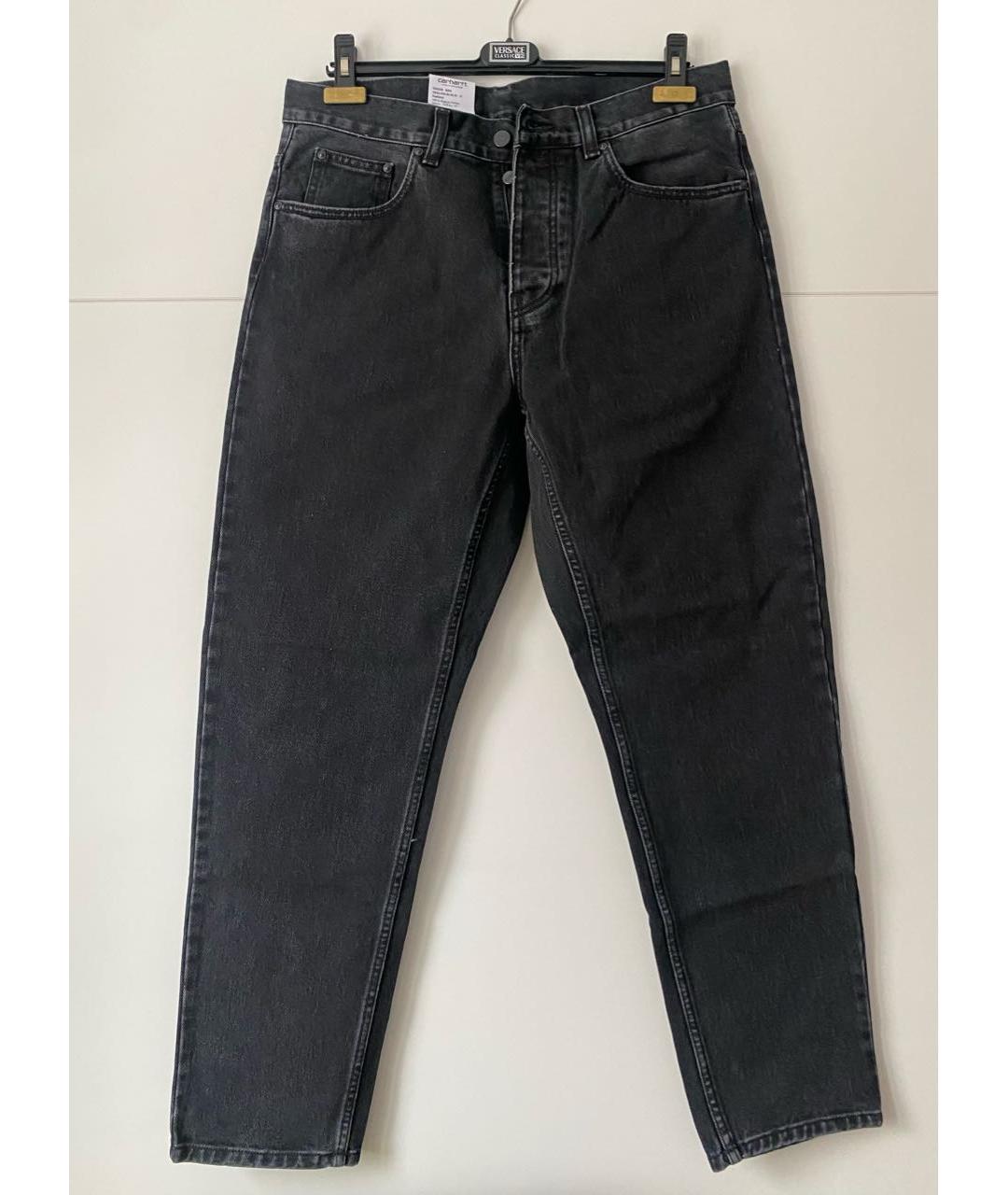 CARHARTT Антрацитовые хлопковые прямые джинсы, фото 5