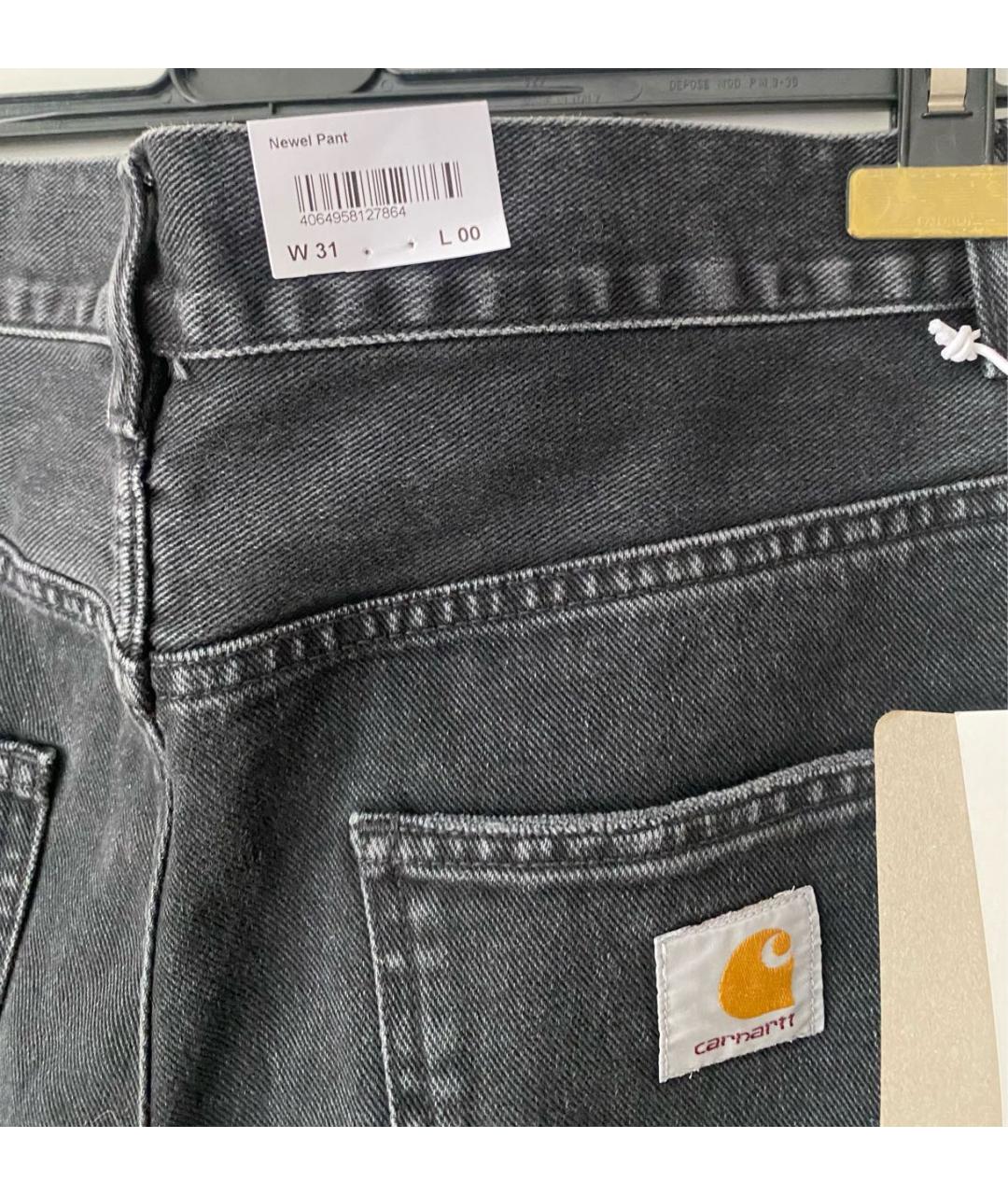 CARHARTT Антрацитовые хлопковые прямые джинсы, фото 4