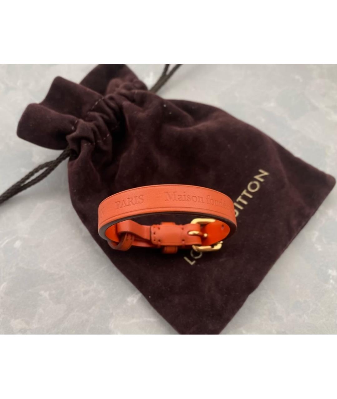 LOUIS VUITTON PRE-OWNED Оранжевый кожаный браслет, фото 9