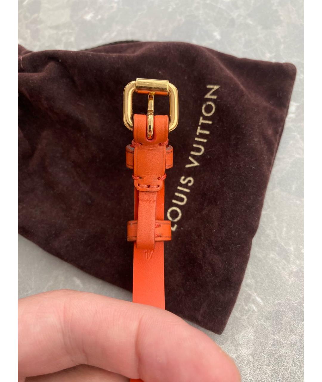 LOUIS VUITTON PRE-OWNED Оранжевый кожаный браслет, фото 6