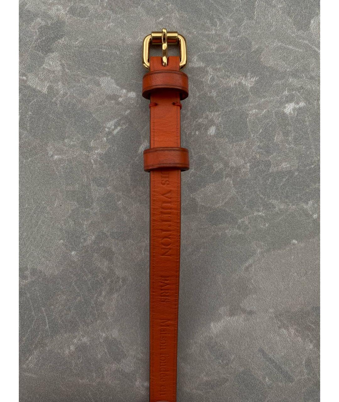 LOUIS VUITTON PRE-OWNED Оранжевый кожаный браслет, фото 8