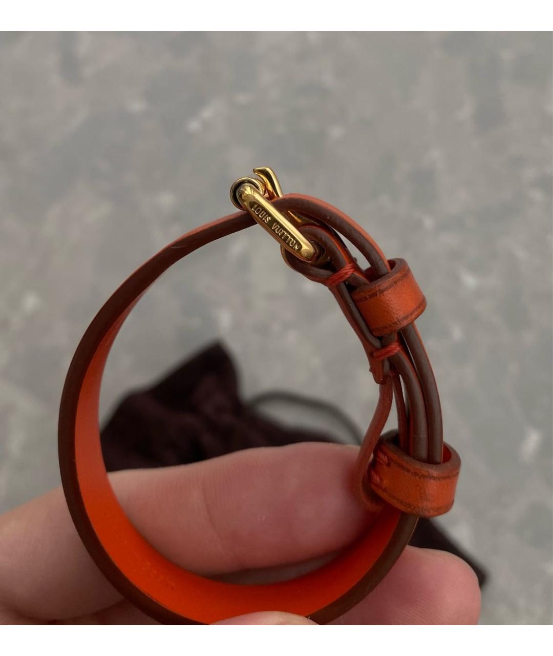LOUIS VUITTON PRE-OWNED Оранжевый кожаный браслет, фото 2