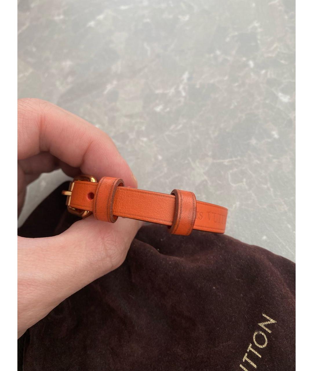LOUIS VUITTON PRE-OWNED Оранжевый кожаный браслет, фото 4
