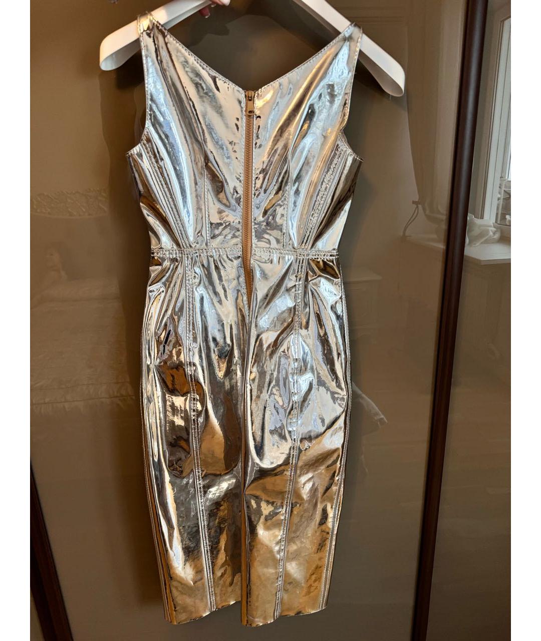 NO. 21 Серебряное полиэстеровое коктейльное платье, фото 3