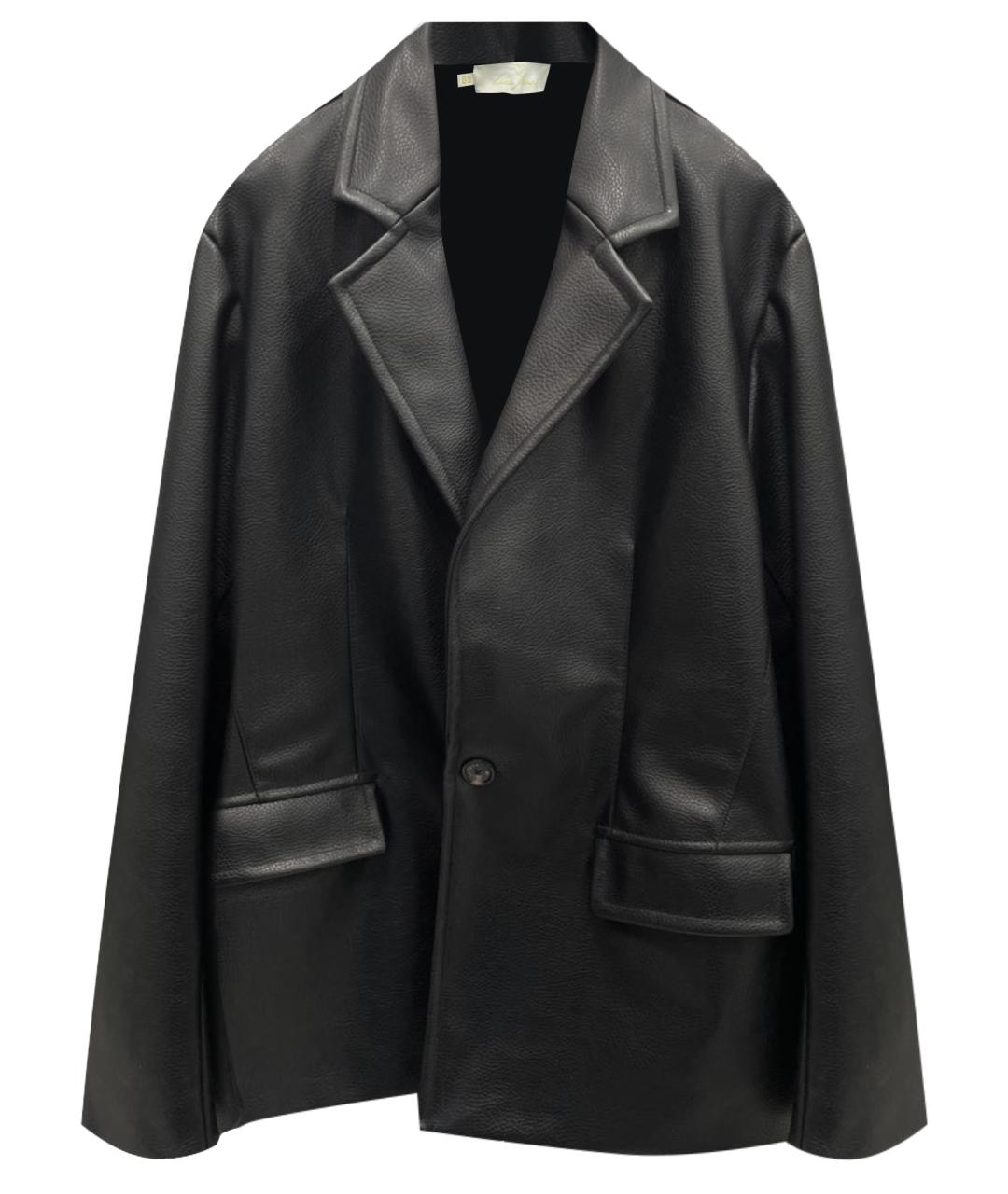 YANA DRESS Черный кожаный жакет/пиджак, фото 1