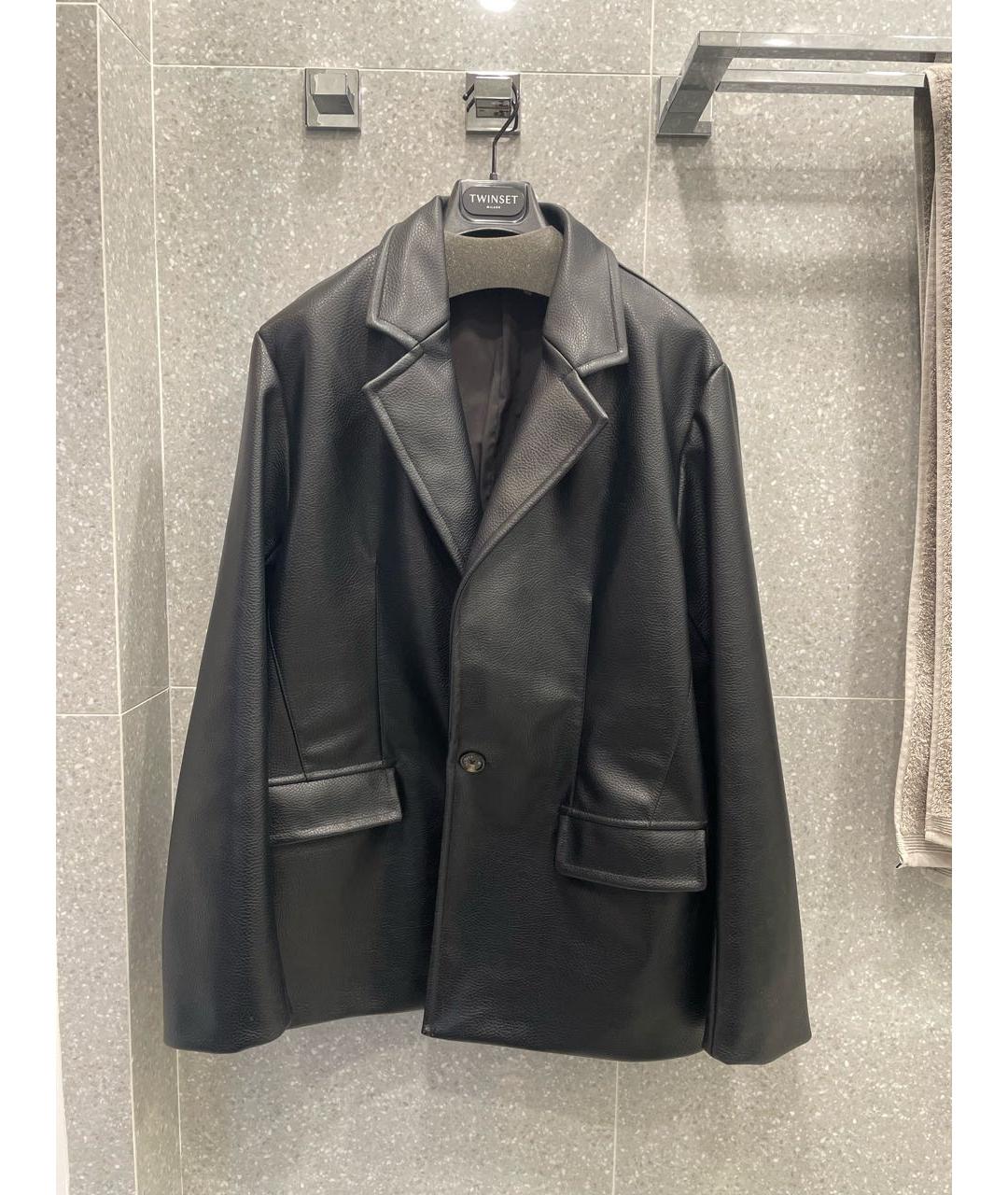 YANA DRESS Черный кожаный жакет/пиджак, фото 5