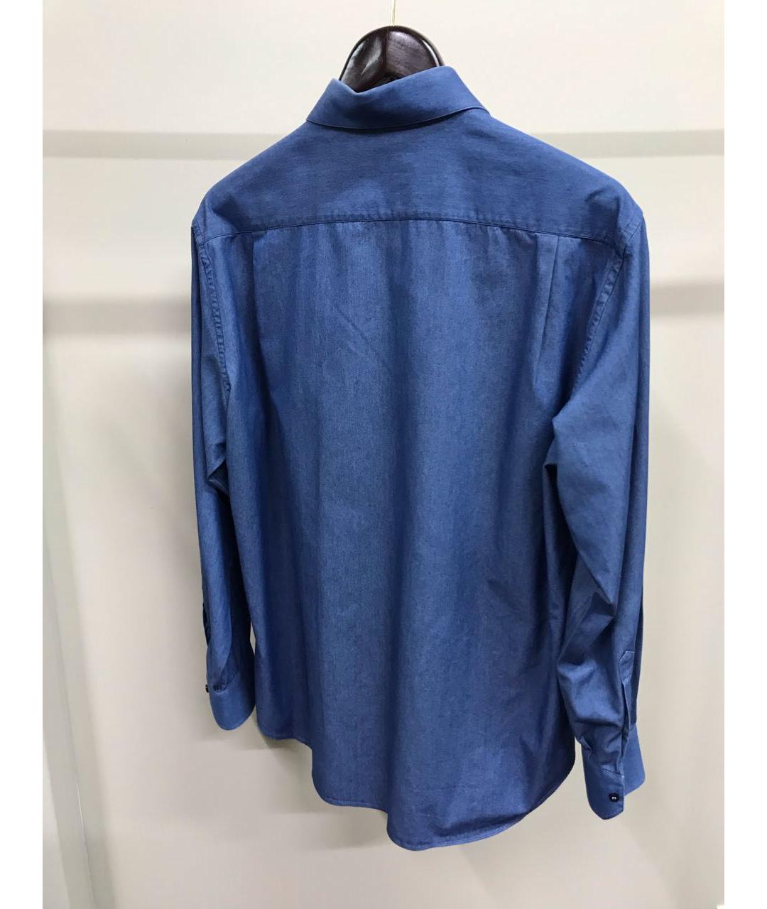 STEFANO RICCI Синяя хлопковая классическая рубашка, фото 2