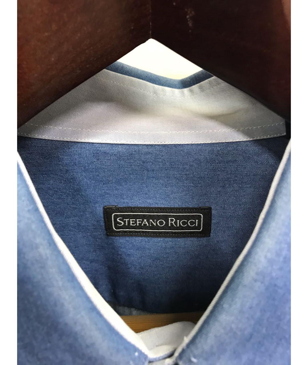 STEFANO RICCI Синяя хлопковая классическая рубашка, фото 4
