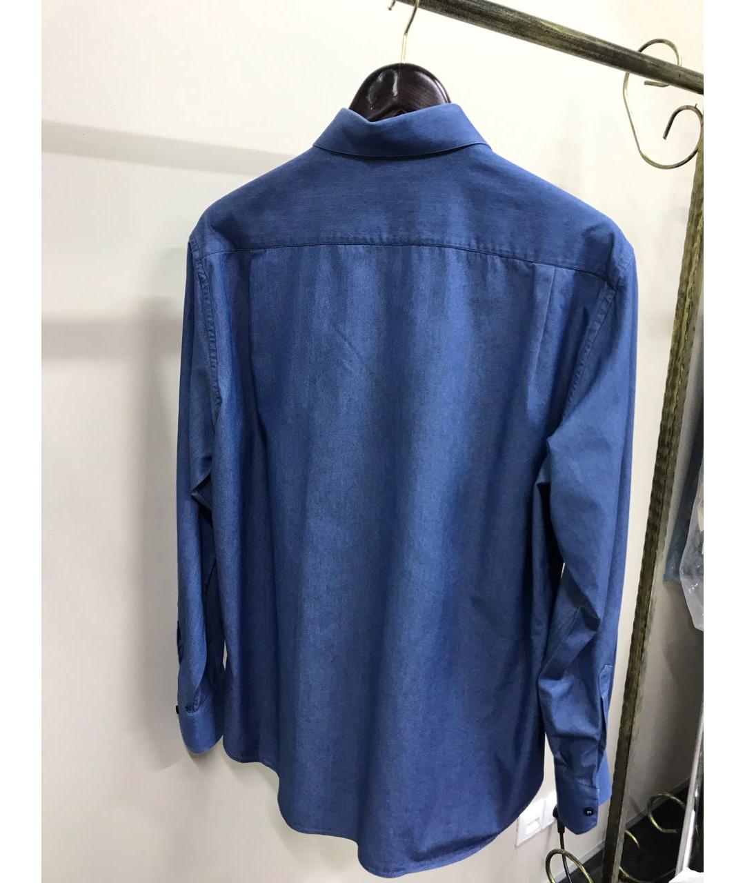 STEFANO RICCI Синяя хлопковая классическая рубашка, фото 3
