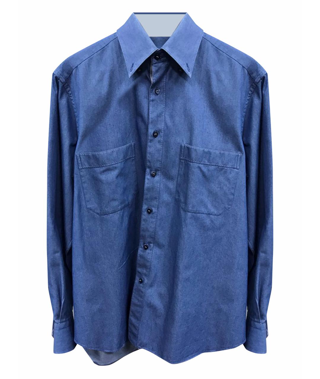 STEFANO RICCI Синяя хлопковая классическая рубашка, фото 1