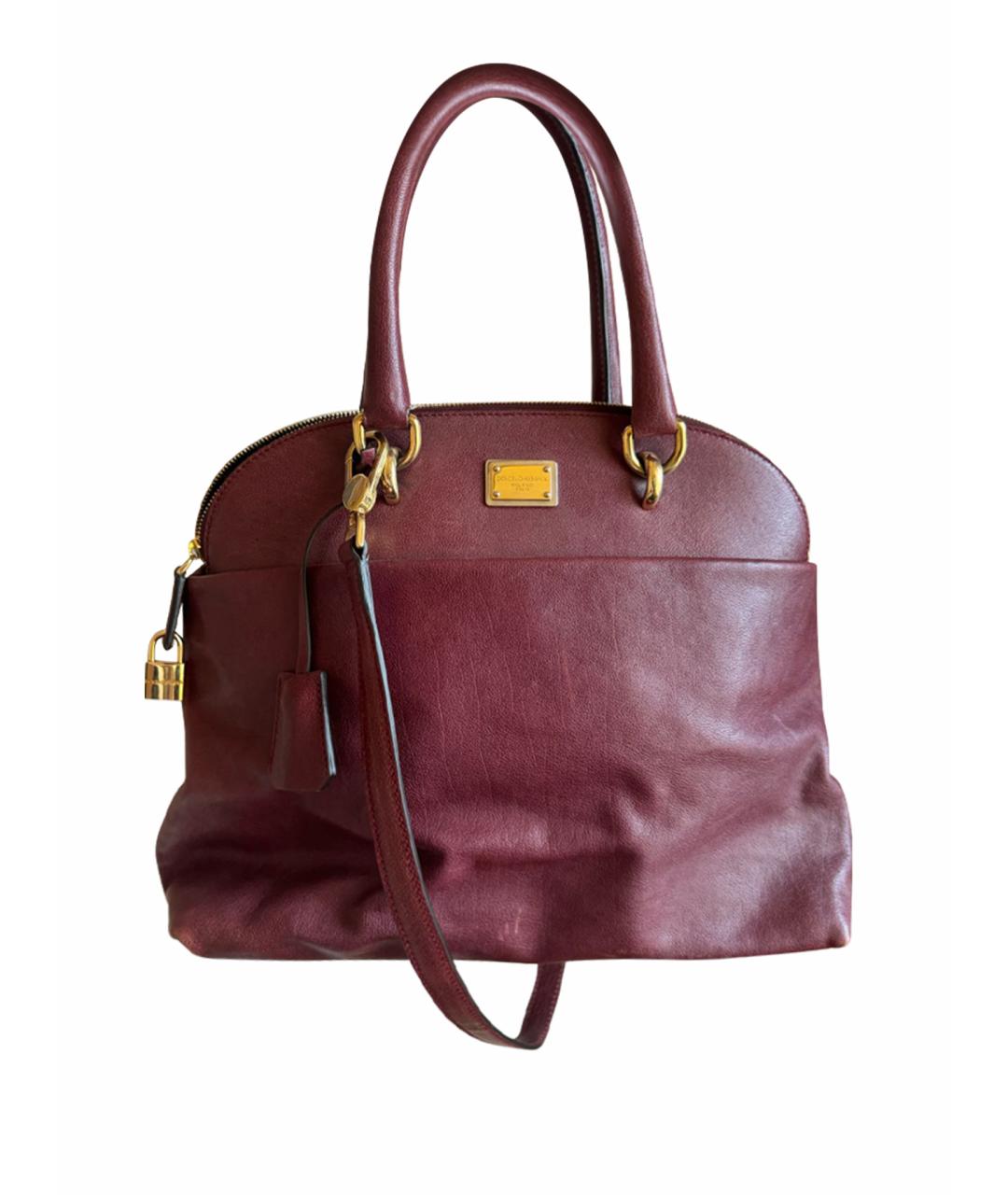 DOLCE&GABBANA Фиолетовая кожаная сумка с короткими ручками, фото 1