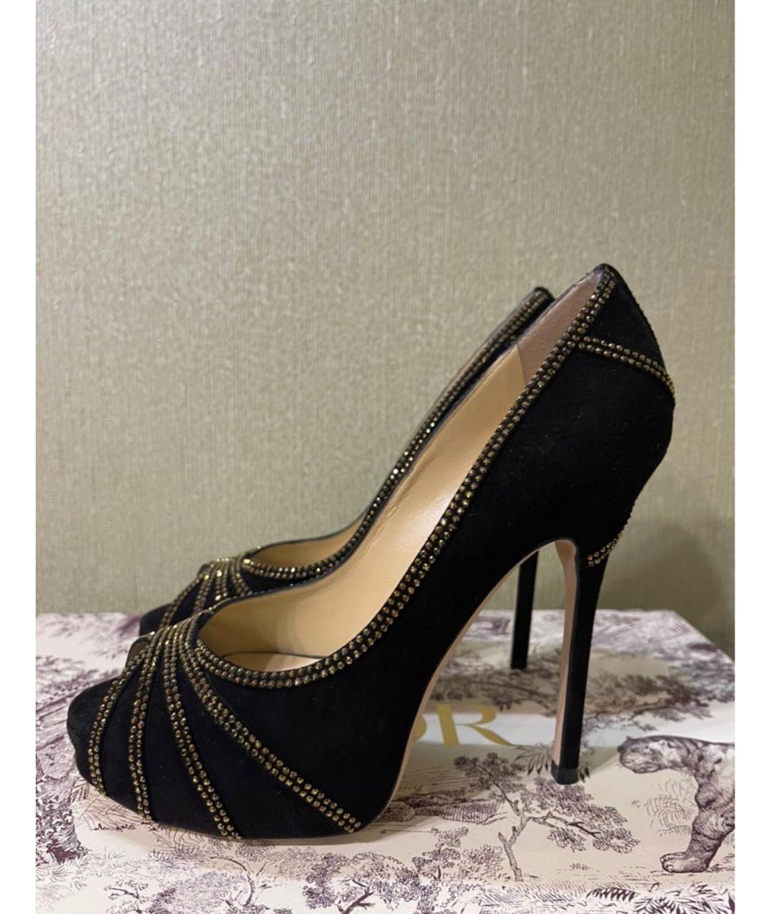 JIMMY CHOO Черные замшевые туфли, фото 5