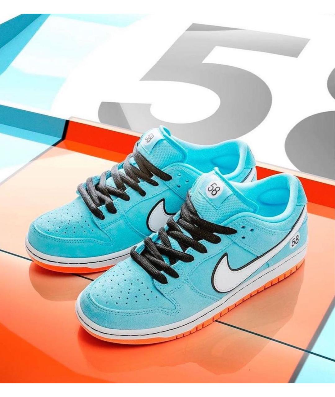 NIKE Бирюзовые замшевые низкие кроссовки / кеды, фото 3