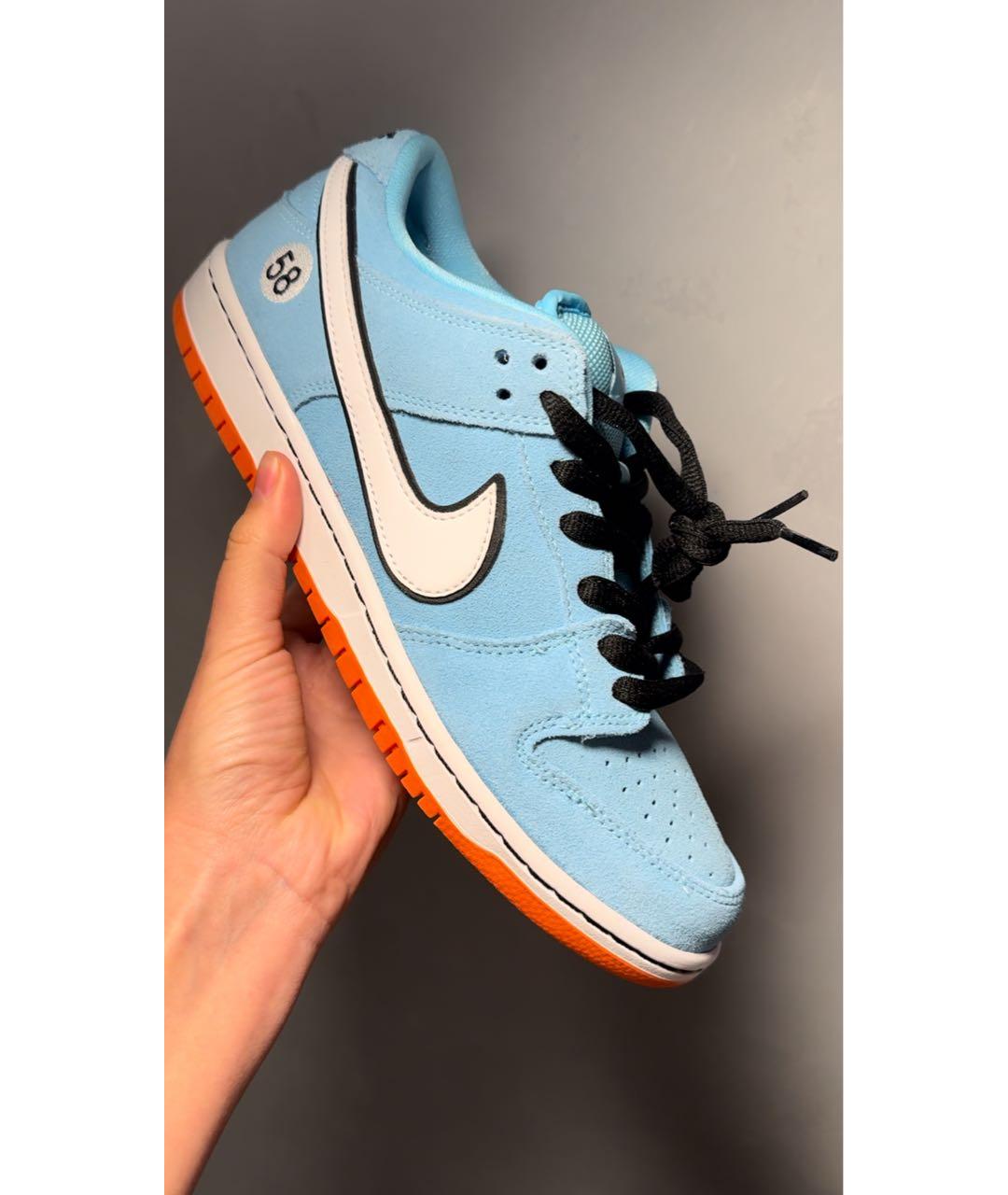 NIKE Бирюзовые замшевые низкие кроссовки / кеды, фото 2