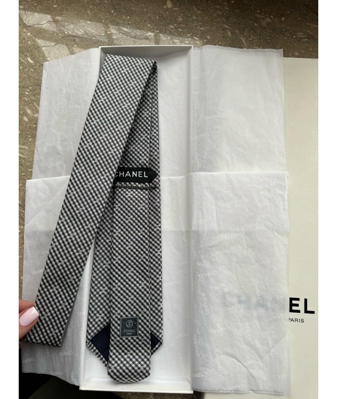 CHANEL PRE-OWNED Черный тканевый галстук, фото 3