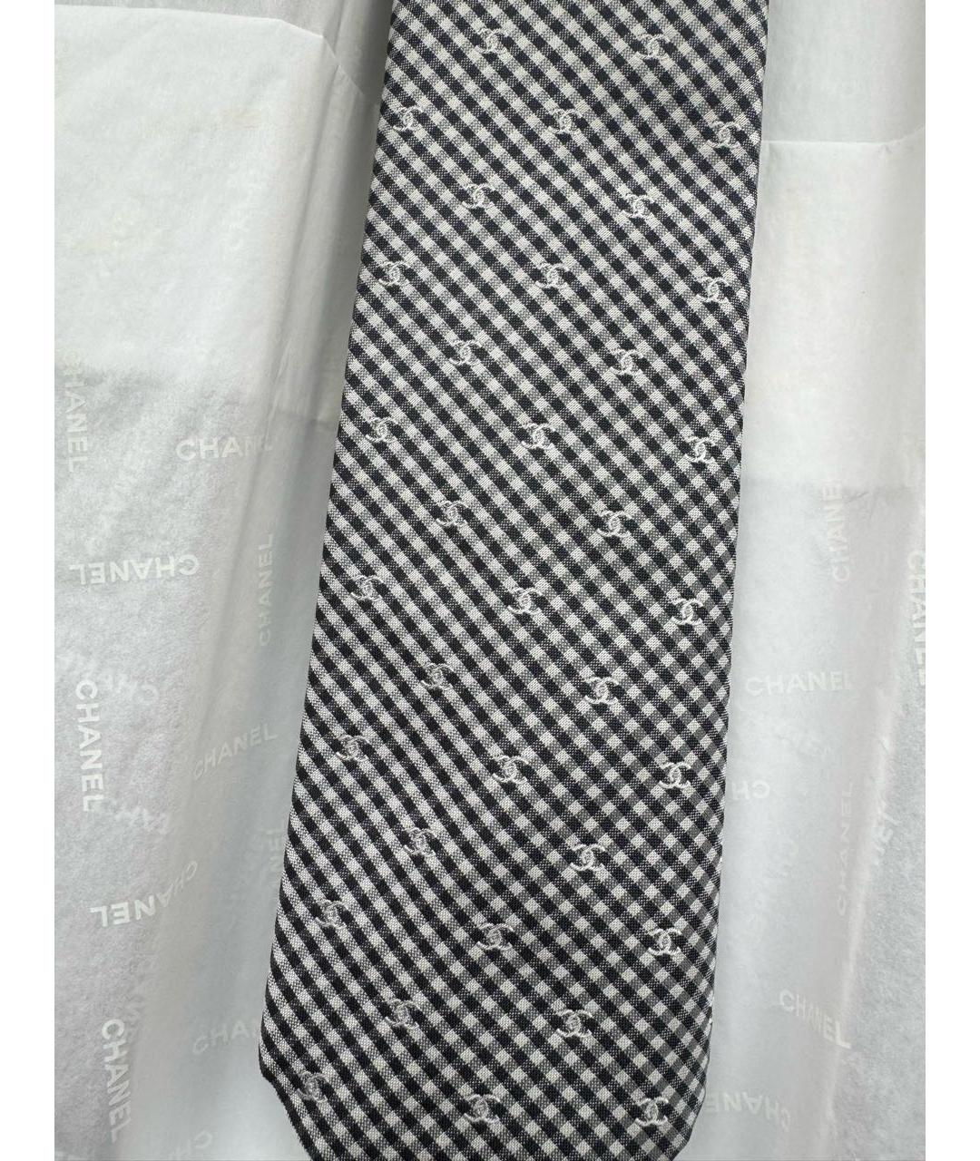 CHANEL PRE-OWNED Черный тканевый галстук, фото 4