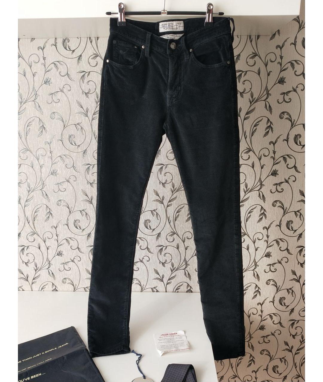 JACOB COHEN Черные хлопко-эластановые прямые джинсы, фото 9