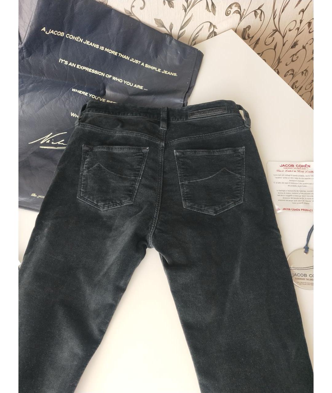 JACOB COHEN Черные хлопко-эластановые прямые джинсы, фото 2