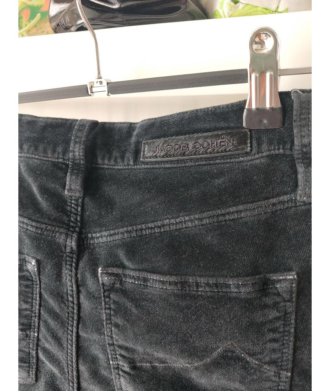 JACOB COHEN Черные хлопко-эластановые прямые джинсы, фото 5