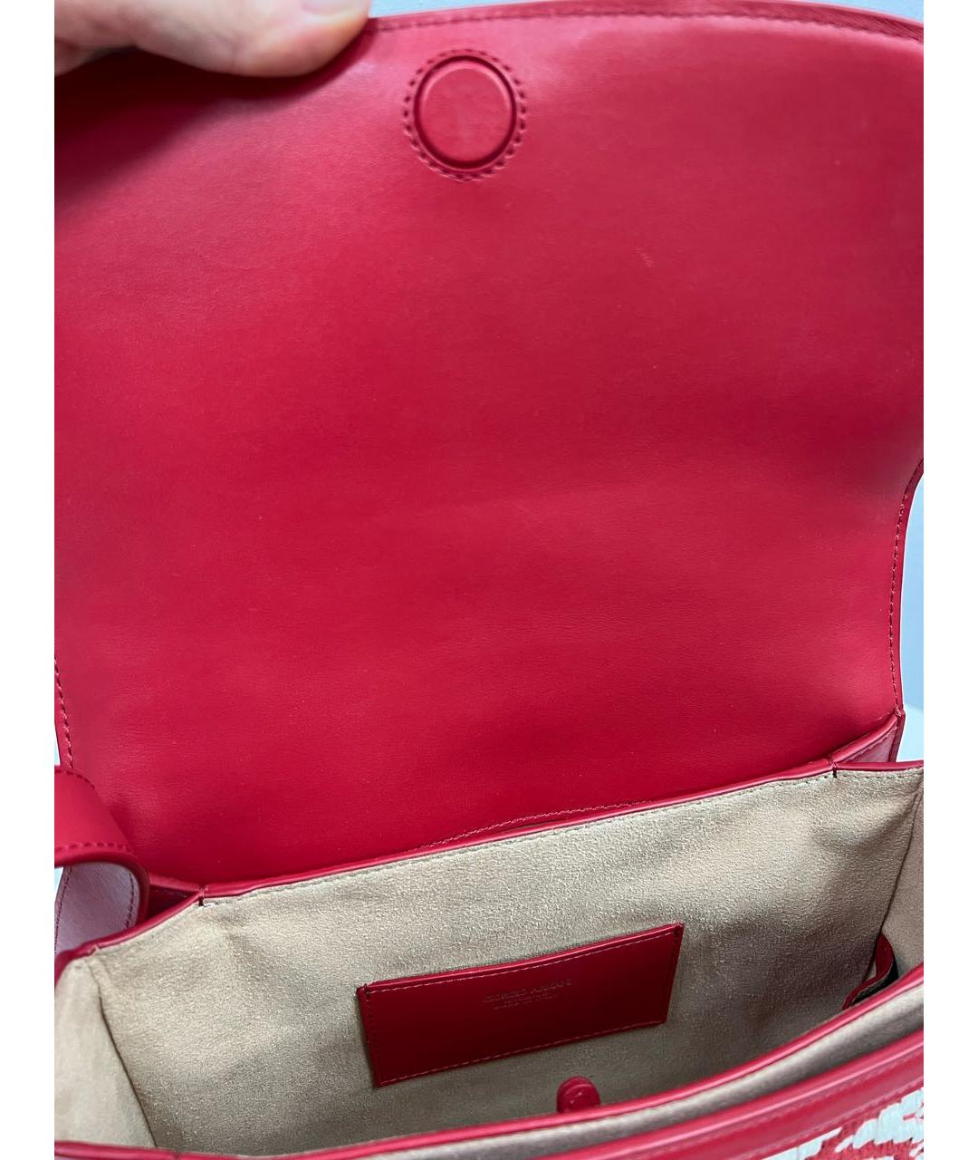 GIORGIO ARMANI Красная кожаная сумка через плечо, фото 8