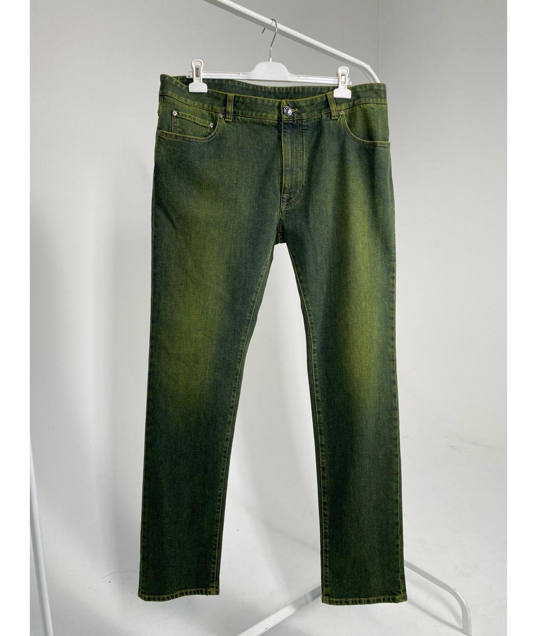 ETRO Зеленые хлопковые прямые джинсы, фото 6