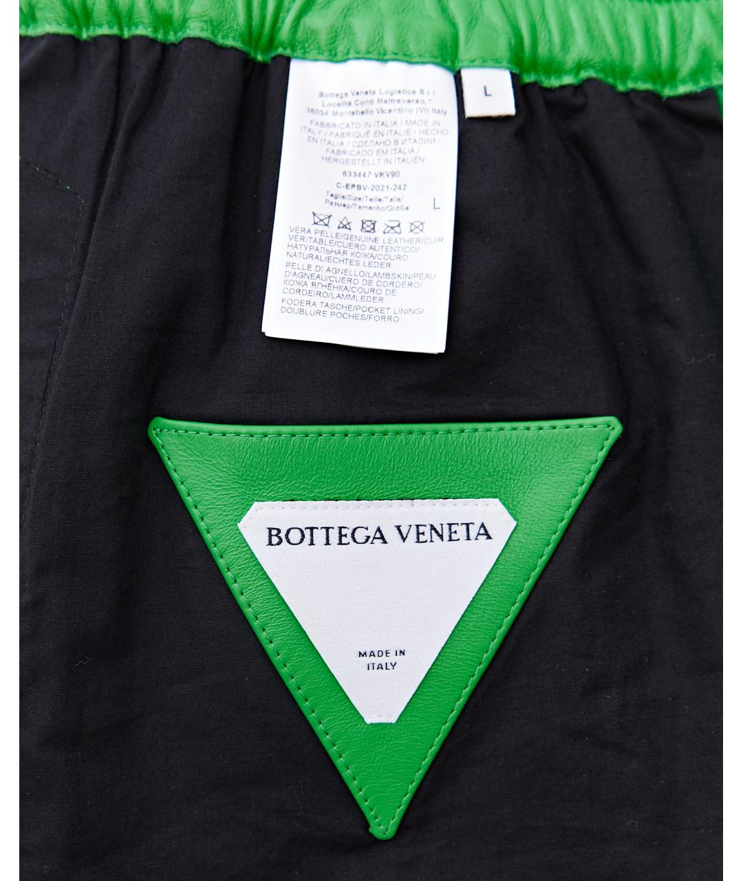 BOTTEGA VENETA Зеленые кожаные шорты, фото 5