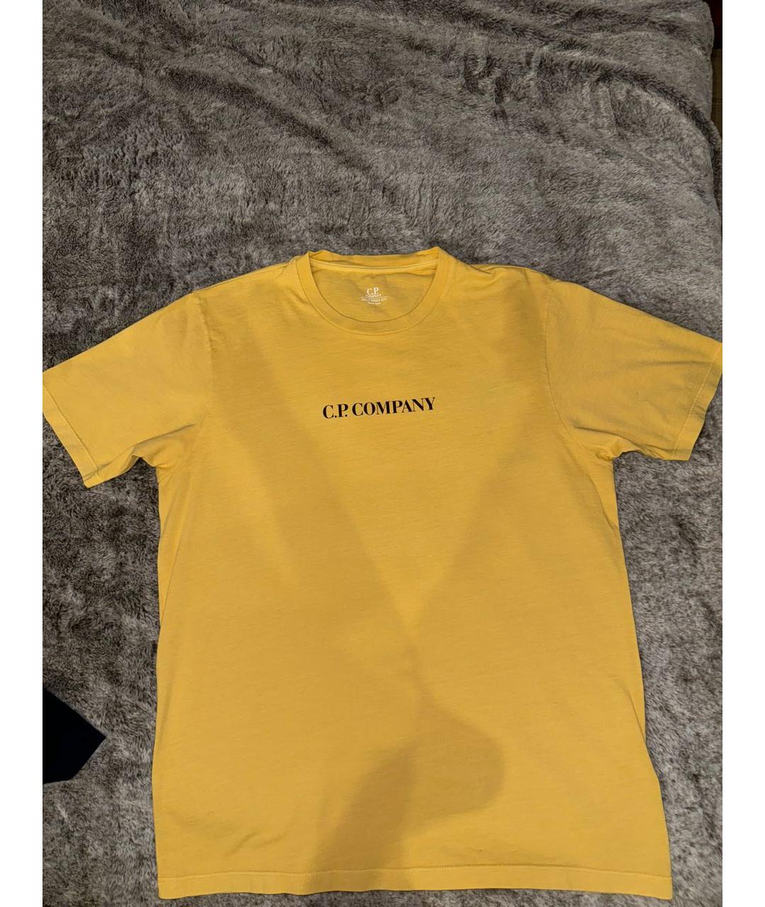 CP COMPANY Желтая хлопковая футболка, фото 4
