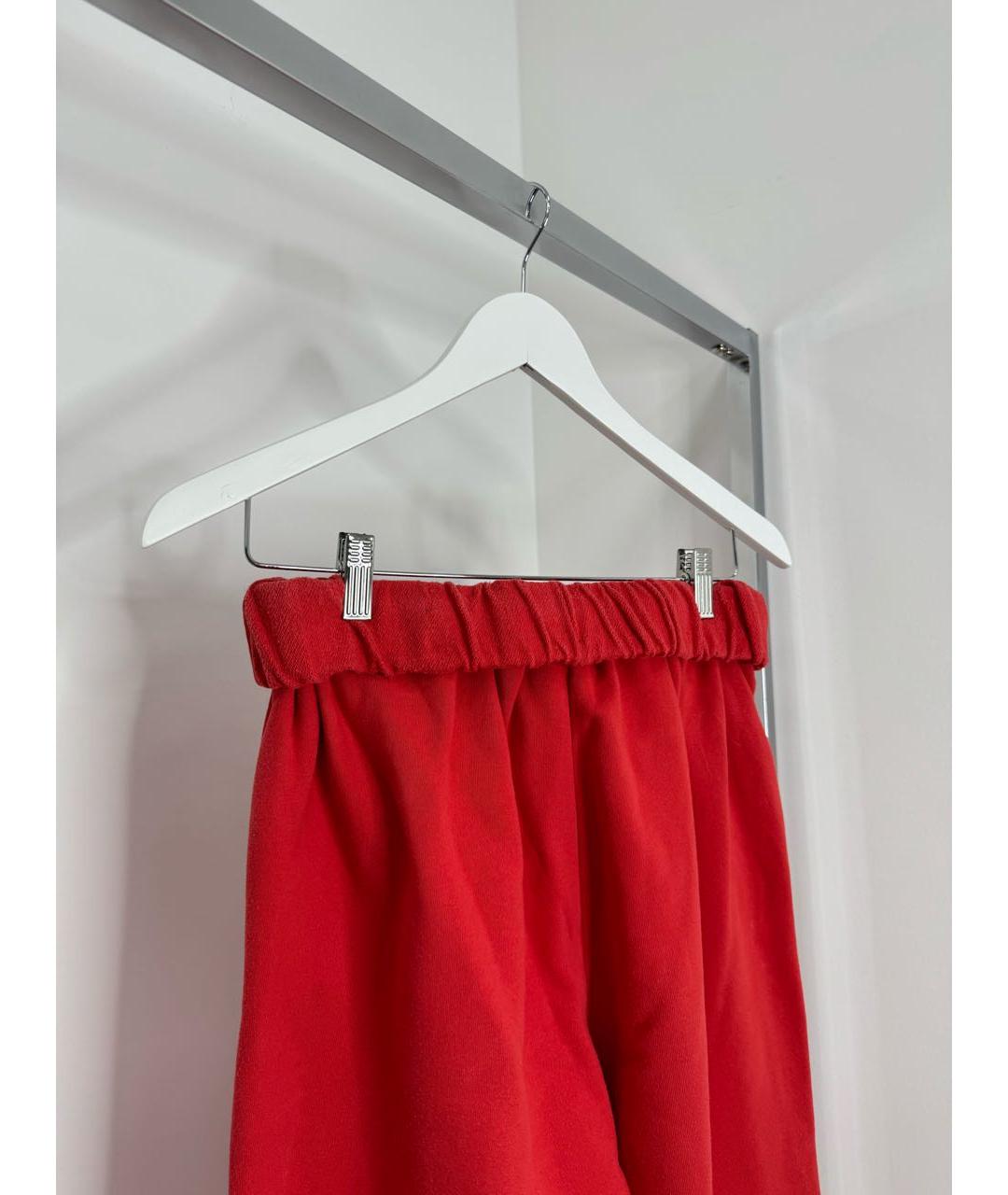 DION LEE Красные хлопко-эластановые спортивные брюки и шорты, фото 5