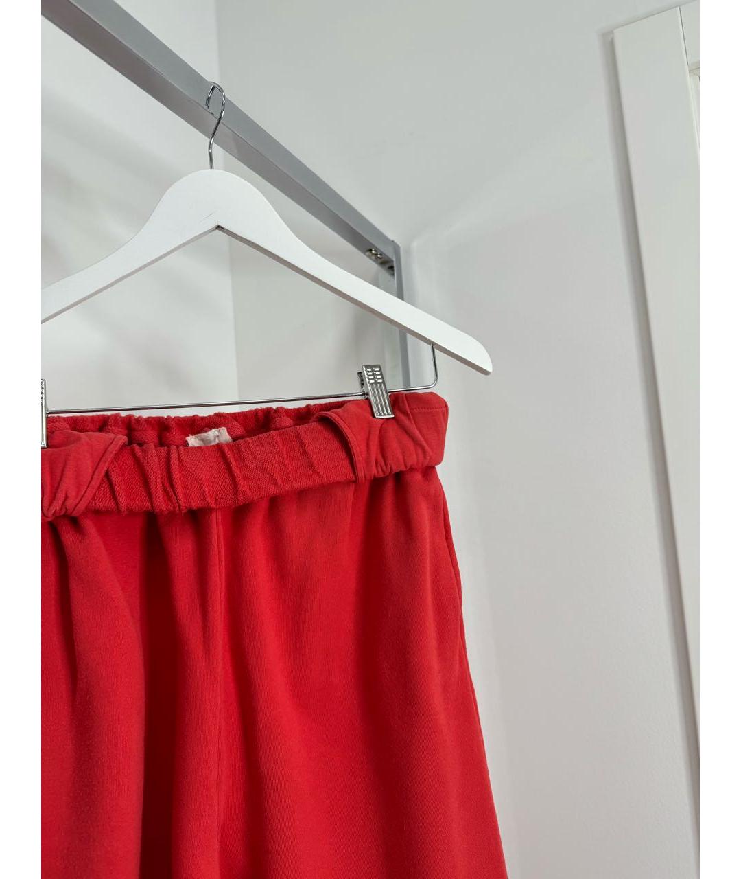 DION LEE Красные хлопко-эластановые спортивные брюки и шорты, фото 2
