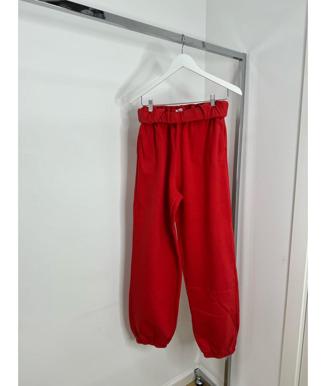 DION LEE Красные хлопко-эластановые спортивные брюки и шорты, фото 7