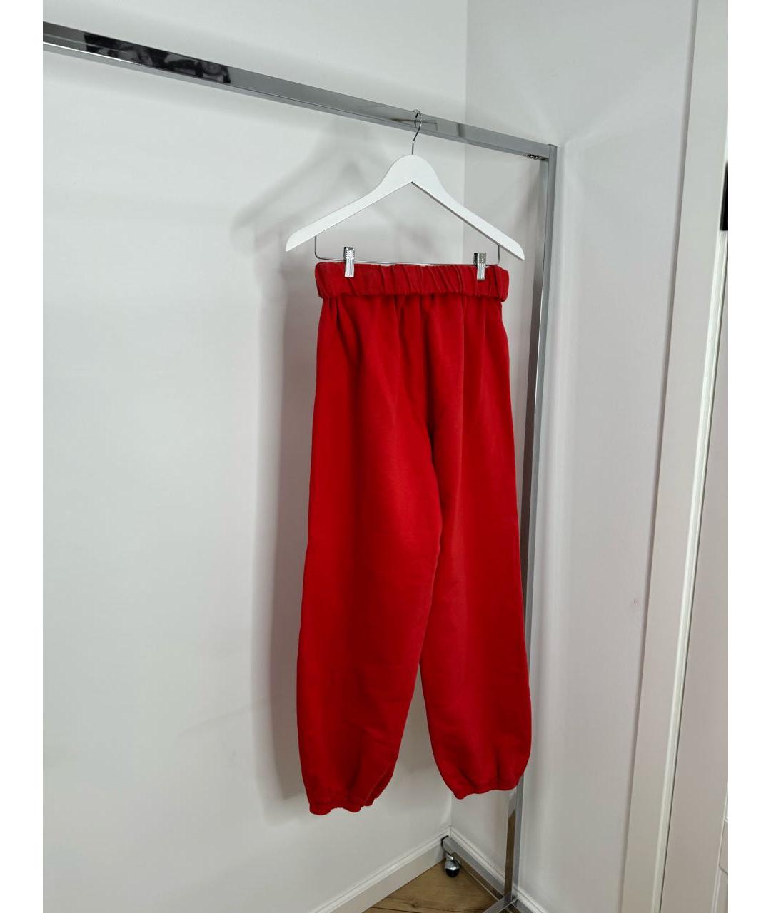 DION LEE Красные хлопко-эластановые спортивные брюки и шорты, фото 6
