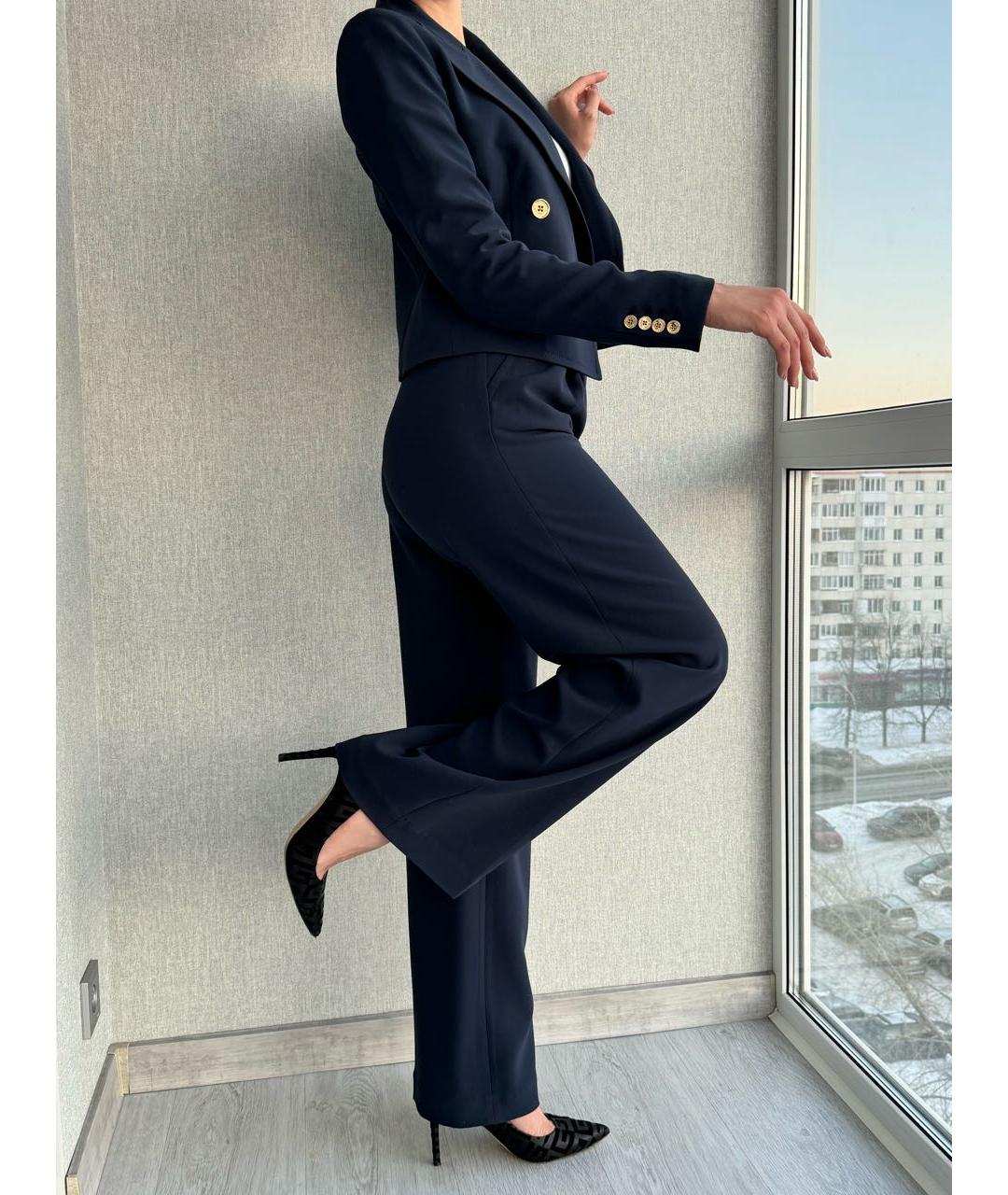 MICHAEL KORS Темно-синие ацетатные брюки широкие, фото 2