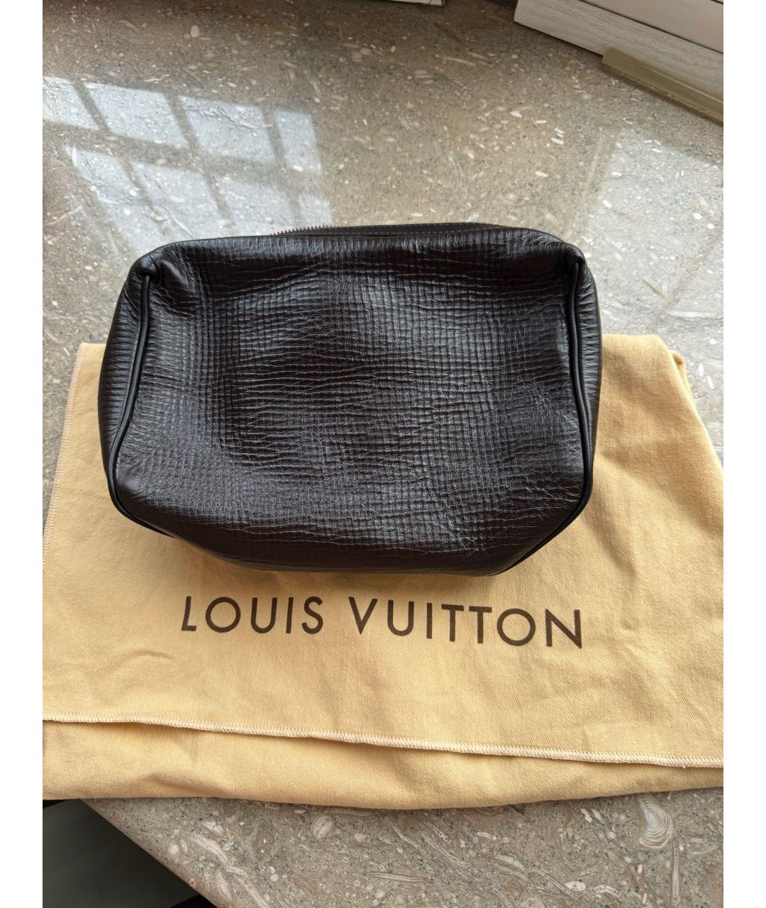 LOUIS VUITTON PRE-OWNED Коричневая кожаная барсетка, фото 3